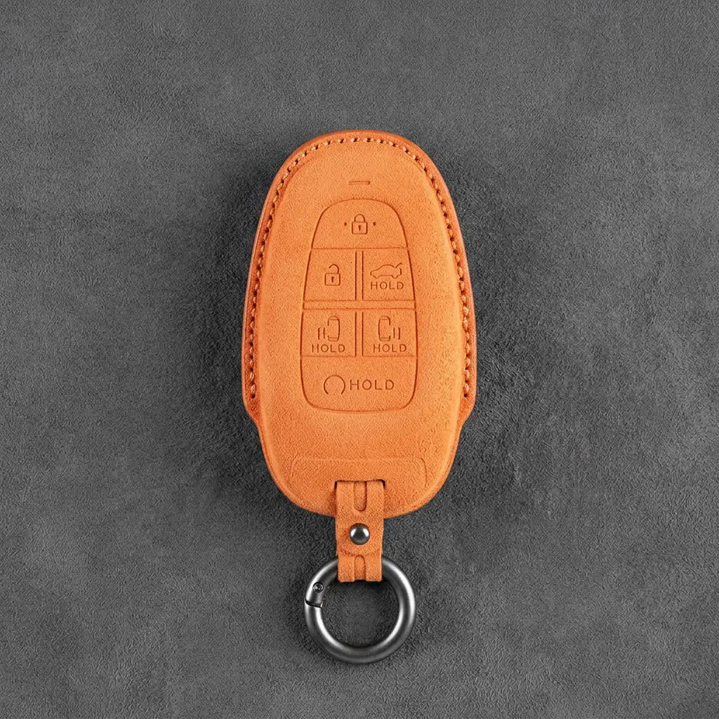 Hyundai Hand-Stitched Alcantara Key Fob Cover – Oval 6-Button