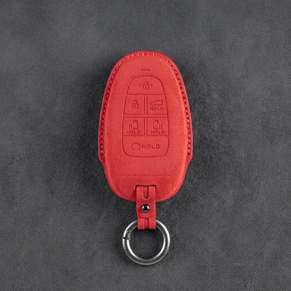 Hyundai Hand-Stitched Alcantara Key Fob Cover – Oval 6-Button