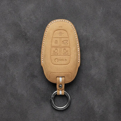 Hyundai Hand-Stitched Alcantara Key Fob Cover – Oval 6-Button