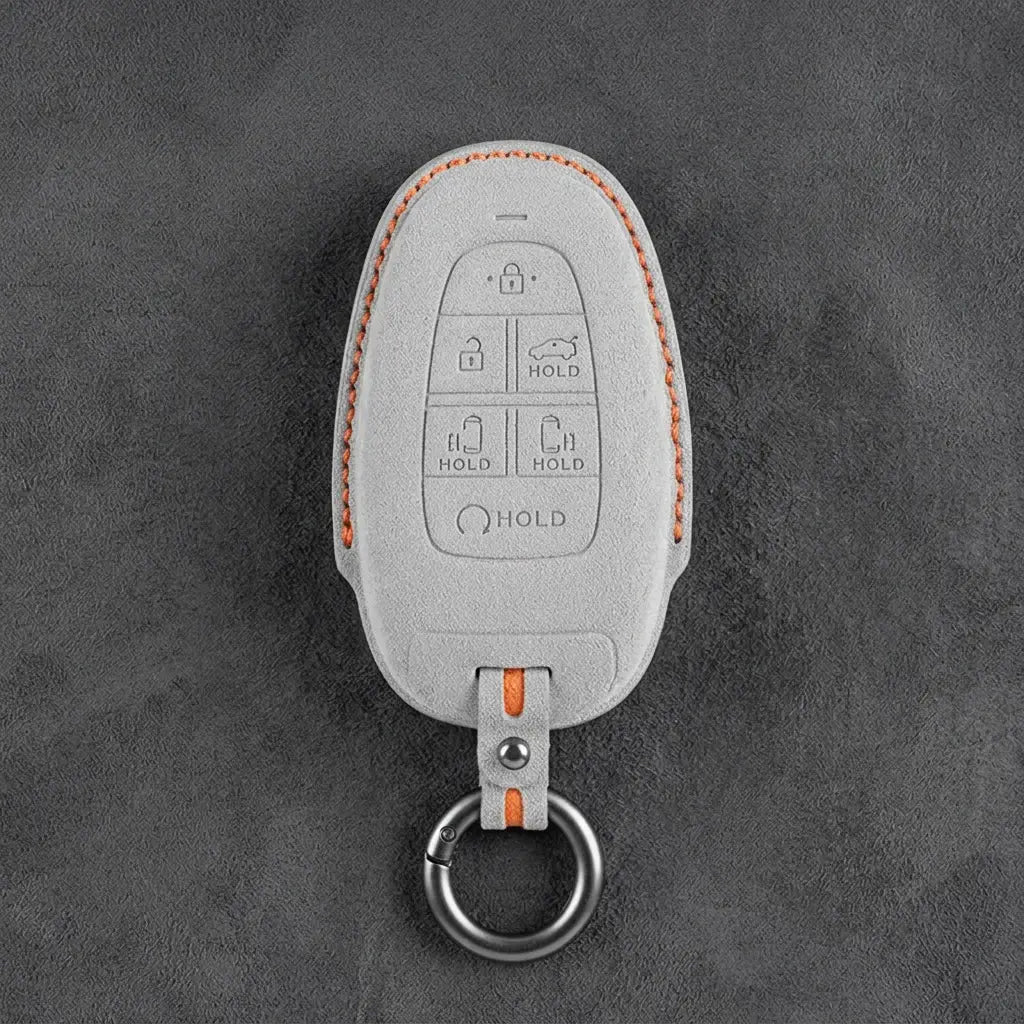 Hyundai Hand-Stitched Alcantara Key Fob Cover – Oval 6-Button