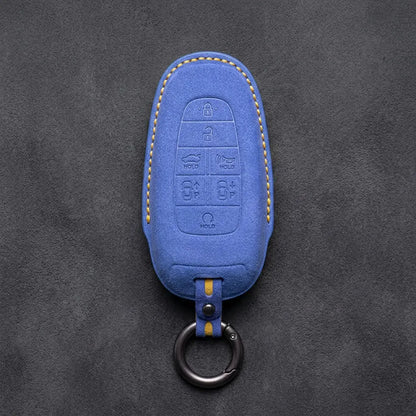 Hyundai Hand-Stitched Alcantara Key Fob Cover – Oval 7-Button