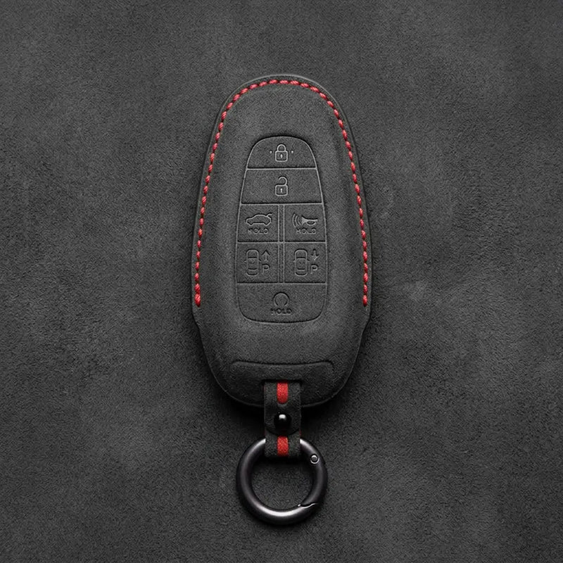 Hyundai Hand-Stitched Alcantara Key Fob Cover – Oval 7-Button