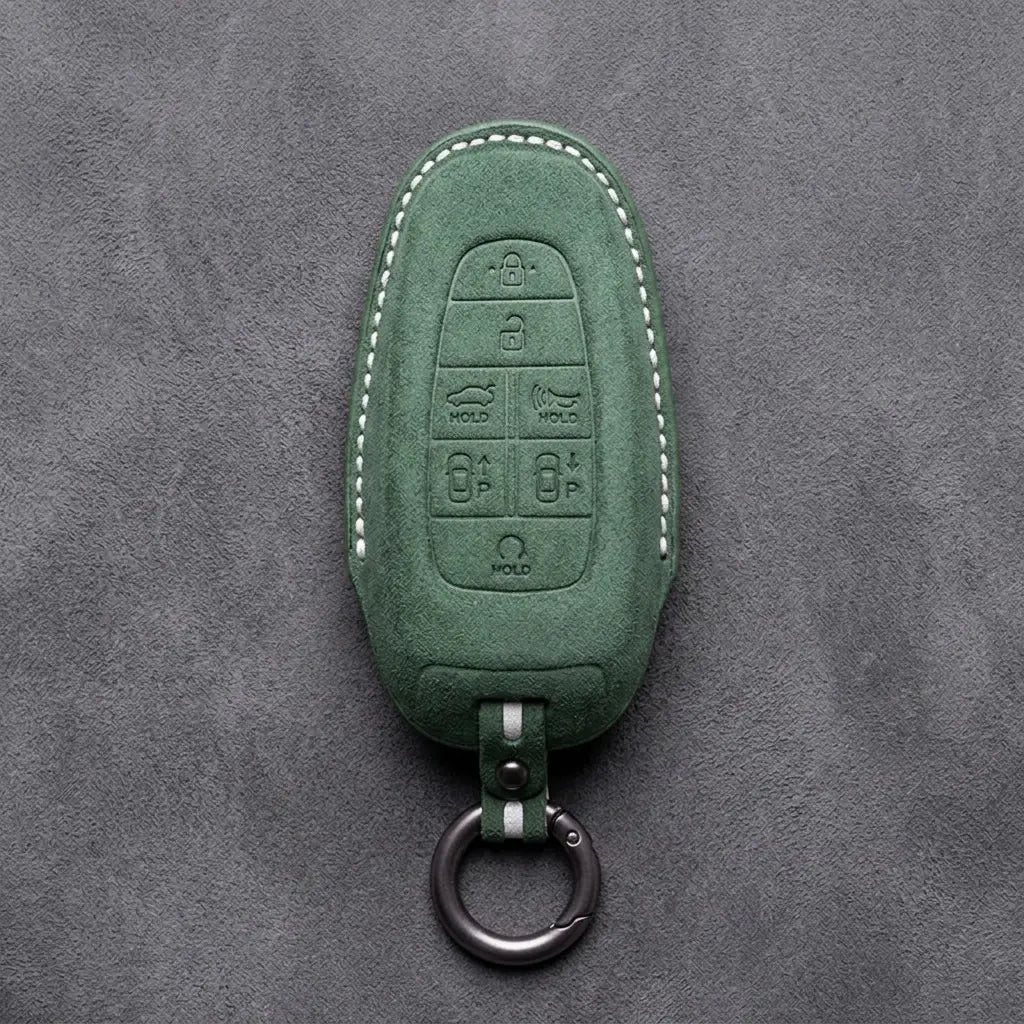 Hyundai Hand-Stitched Alcantara Key Fob Cover – Oval 7-Button