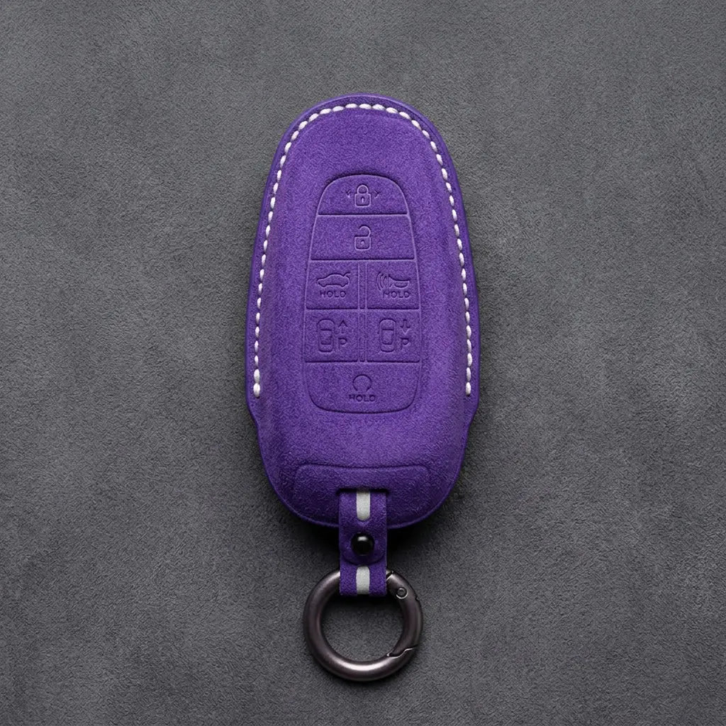 Hyundai Hand-Stitched Alcantara Key Fob Cover – Oval 7-Button