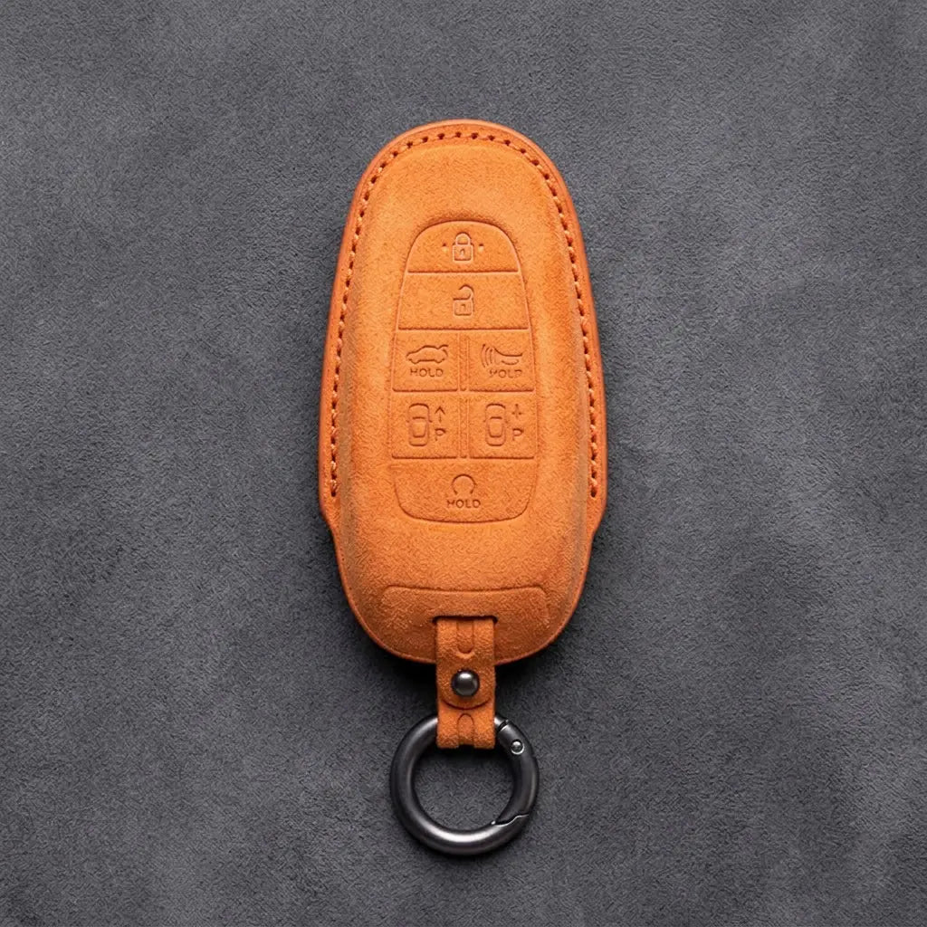 Hyundai Hand-Stitched Alcantara Key Fob Cover – Oval 7-Button