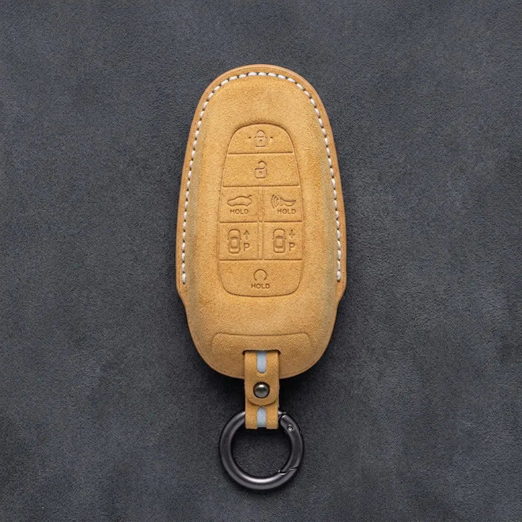Hyundai Hand-Stitched Alcantara Key Fob Cover – Oval 7-Button