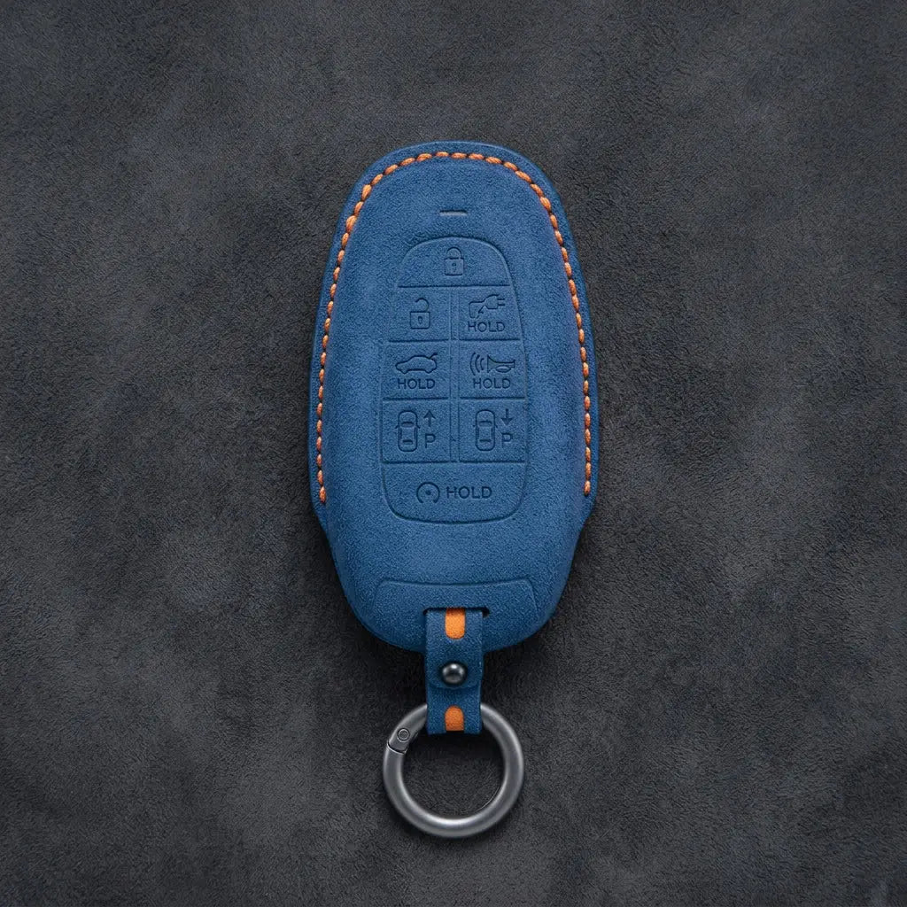 Hyundai Hand-Stitched Alcantara Key Fob Cover – Oval 8-Button