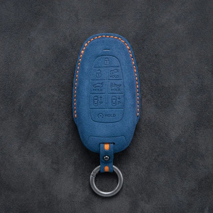 Hyundai Hand-Stitched Alcantara Key Fob Cover – Oval 8-Button