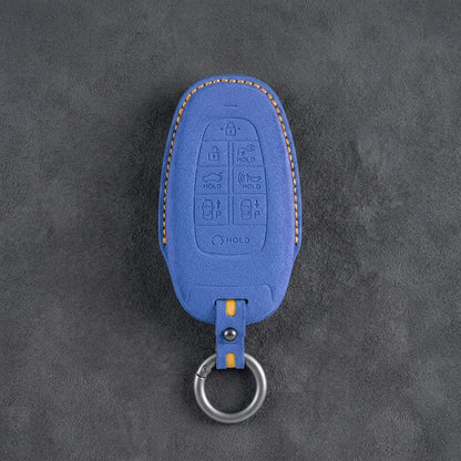 Hyundai Hand-Stitched Alcantara Key Fob Cover – Oval 8-Button