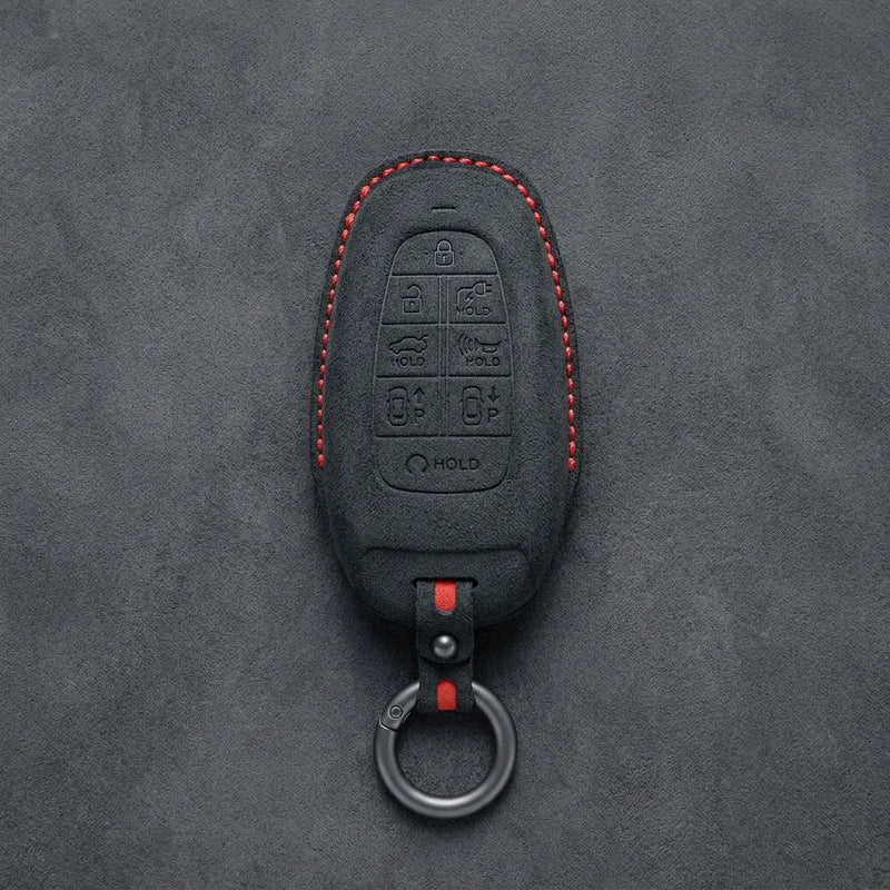 Hyundai Hand-Stitched Alcantara Key Fob Cover – Oval 8-Button