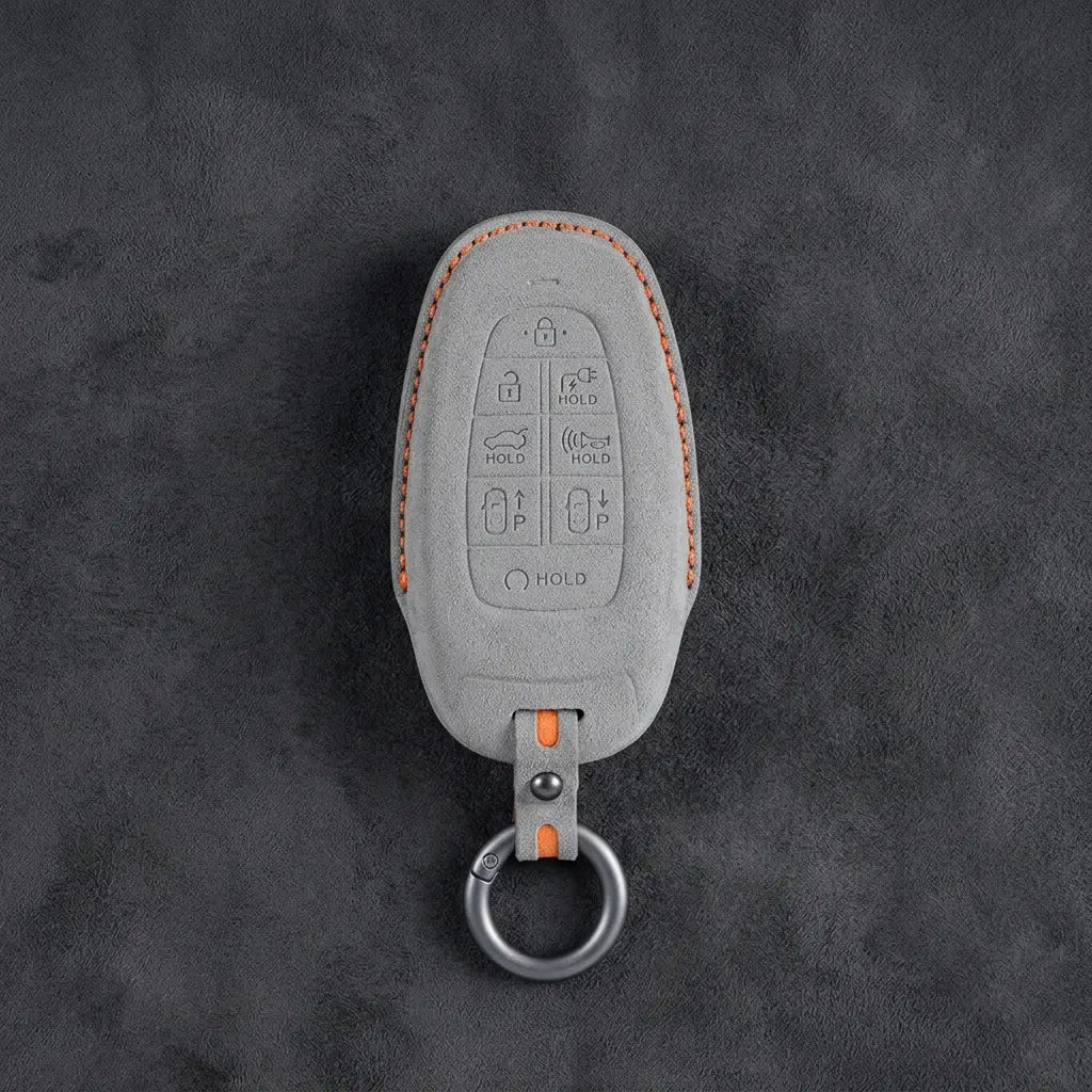 Hyundai Hand-Stitched Alcantara Key Fob Cover – Oval 8-Button