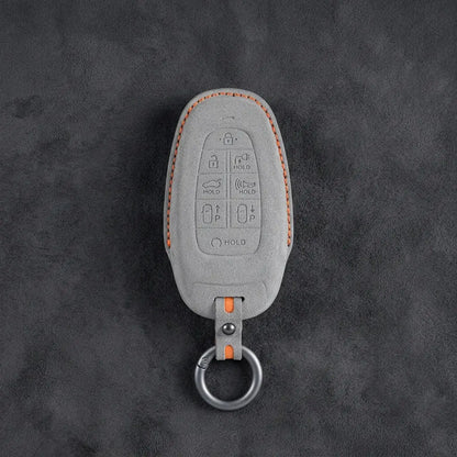 Hyundai Hand-Stitched Alcantara Key Fob Cover – Oval 8-Button
