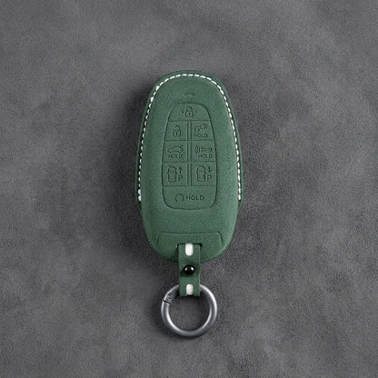 Hyundai Hand-Stitched Alcantara Key Fob Cover – Oval 8-Button