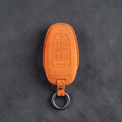 Hyundai Hand-Stitched Alcantara Key Fob Cover – Oval 8-Button