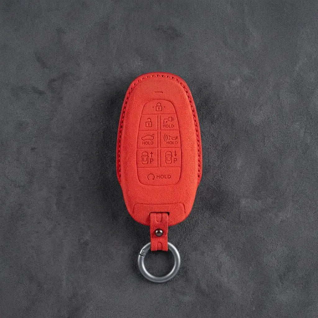 Hyundai Hand-Stitched Alcantara Key Fob Cover – Oval 8-Button
