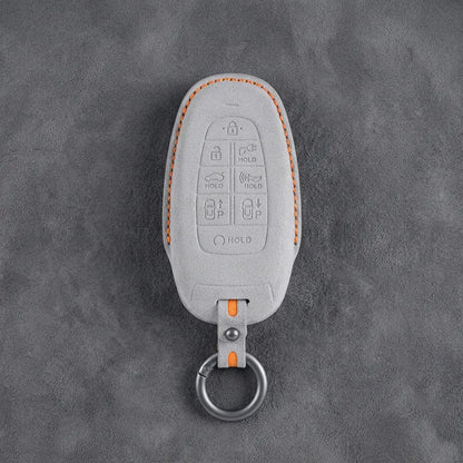 Hyundai Hand-Stitched Alcantara Key Fob Cover – Oval 8-Button