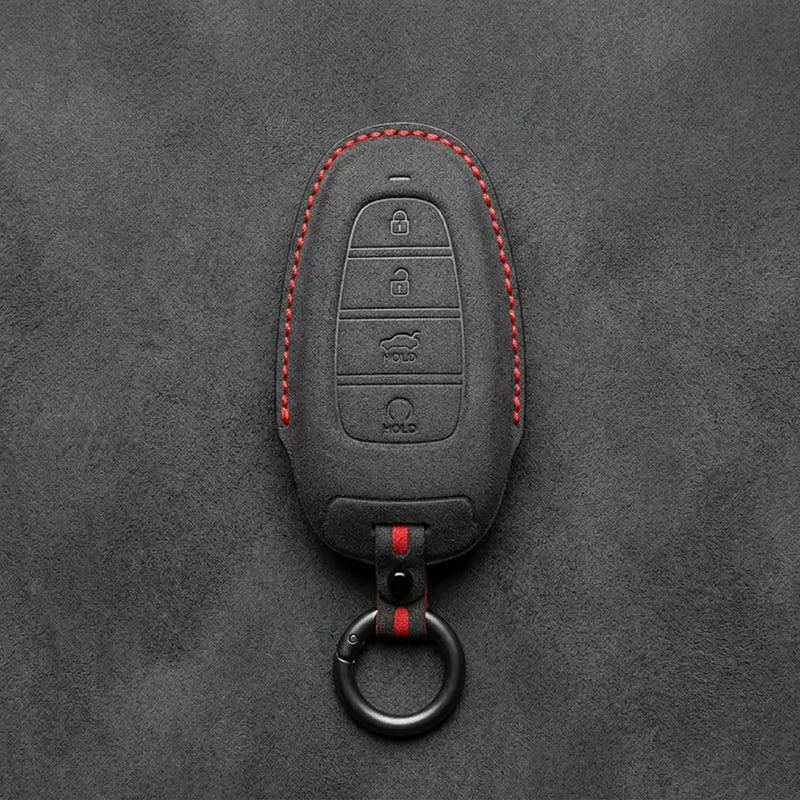 Hyundai Hand-Stitched Alcantara Key Fob Cover – Oval Trunk & Start
