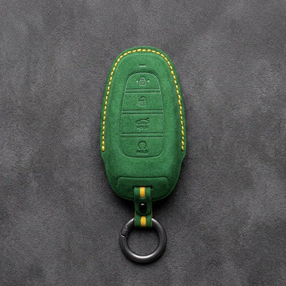 Hyundai Hand-Stitched Alcantara Key Fob Cover – Oval Trunk & Start