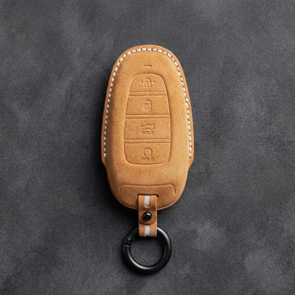 Hyundai Hand-Stitched Alcantara Key Fob Cover – Oval Trunk & Start