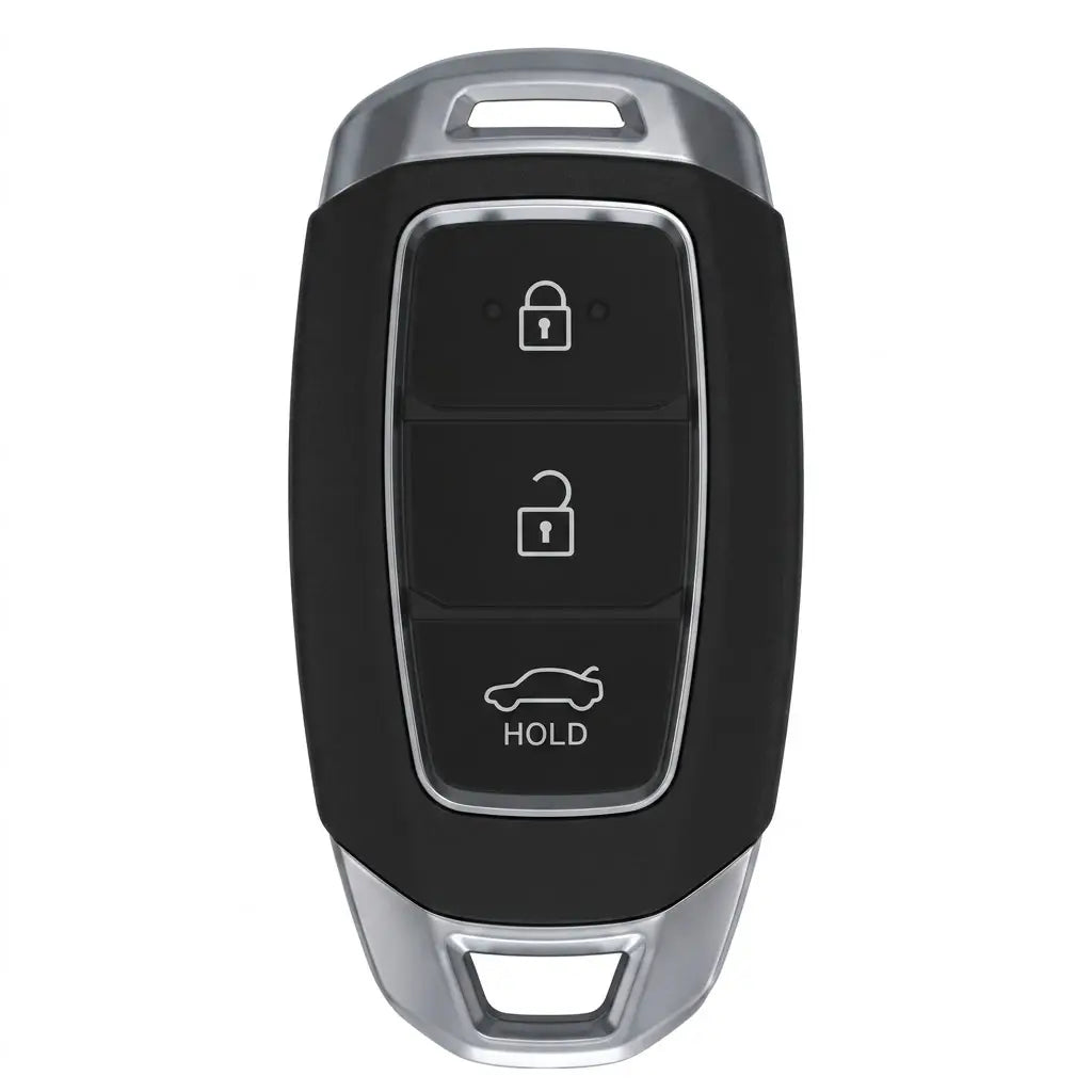 Hyundai Hand-Stitched Alcantara Key Fob Cover – Silver Cap 3-Button