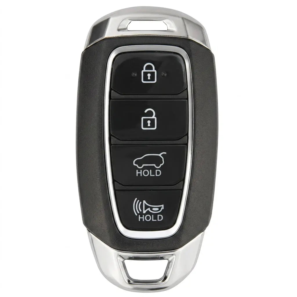 Hyundai Hand-Stitched Alcantara Key Fob Cover – Silver Cap 4-Button
