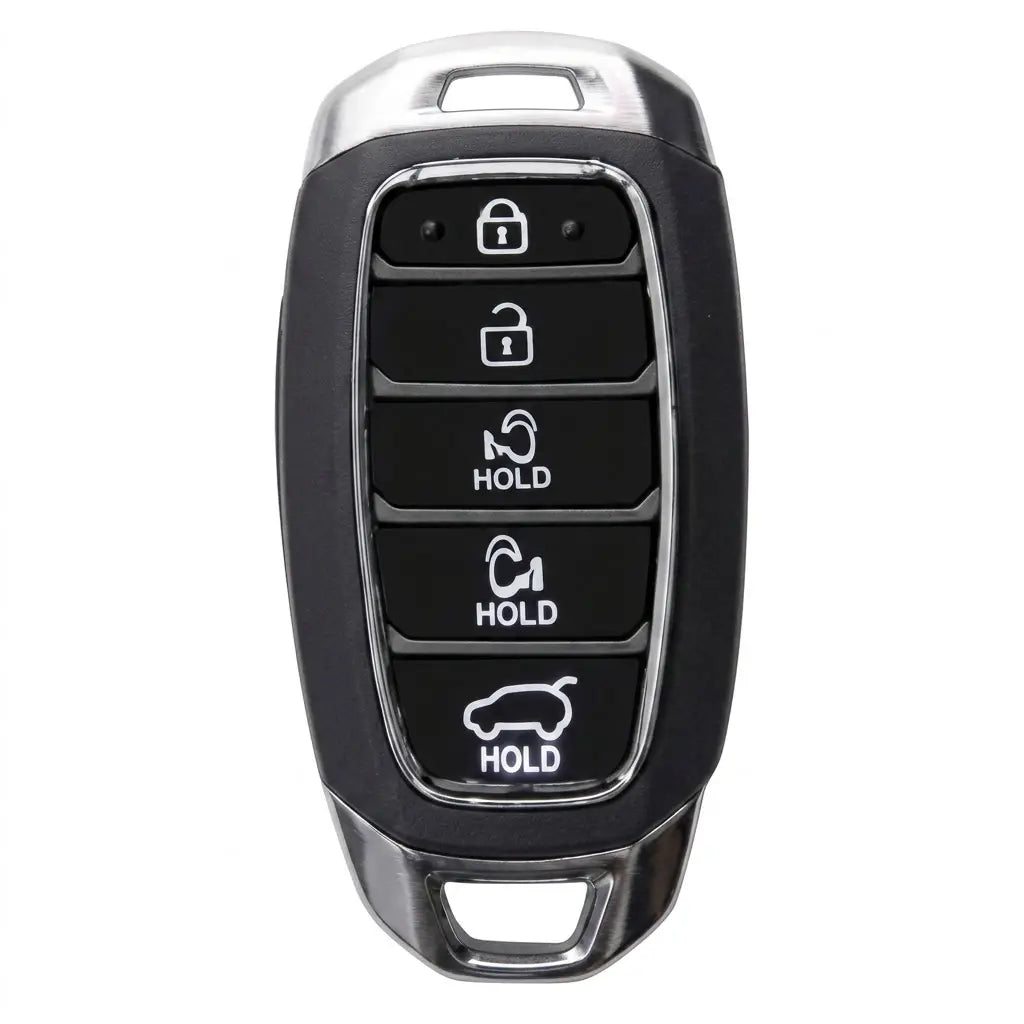 Hyundai Hand-Stitched Alcantara Key Fob Cover – Silver Cap Parking & Trunk