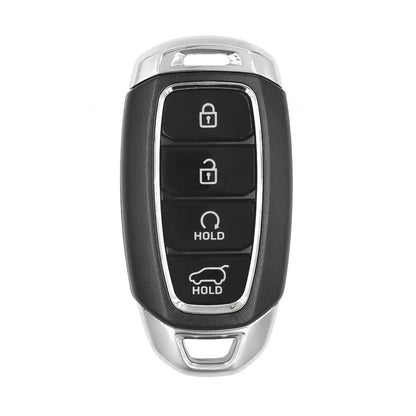 Hyundai Hand-Stitched Alcantara Key Fob Cover – Silver Cap Start & Trunk