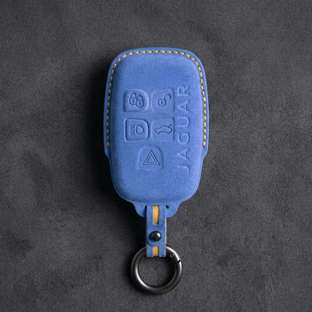 Jaguar Hand-Stitched Alcantara Key Fob Cover – Block 5-Button