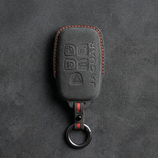 Jaguar Hand-Stitched Alcantara Key Fob Cover – Block 5-Button
