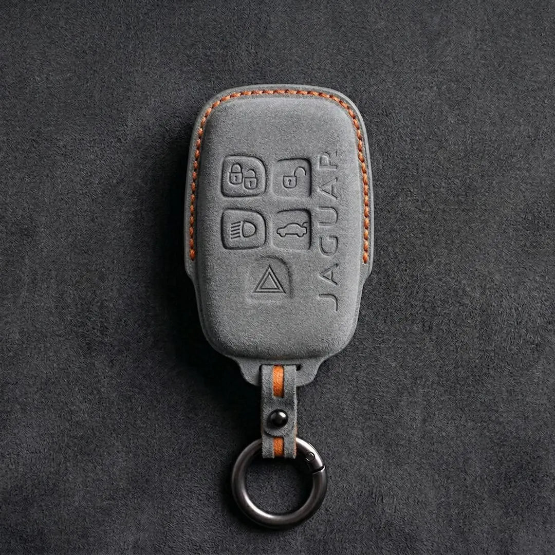 Jaguar Hand-Stitched Alcantara Key Fob Cover – Block 5-Button