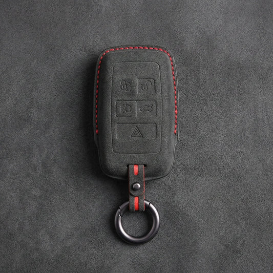 Jaguar Hand-Stitched Alcantara Key Fob Cover – Rectangular 5-Button