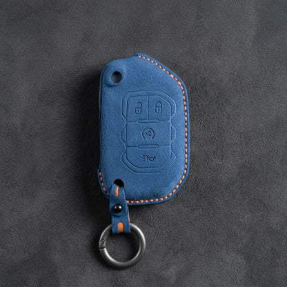 Jeep Hand-Stitched Alcantara Key Fob Cover – Remote Start Flip Key 4-Button