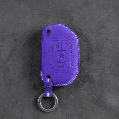 Jeep Hand-Stitched Alcantara Key Fob Cover – Remote Start Flip Key 4-Button