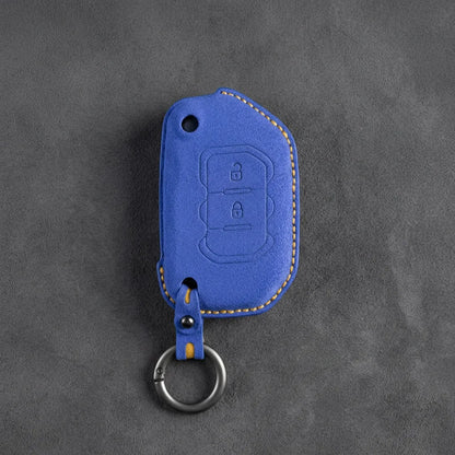 Jeep Hand-Stitched Alcantara Key Fob Cover – Rugged Flip Key 2-Button