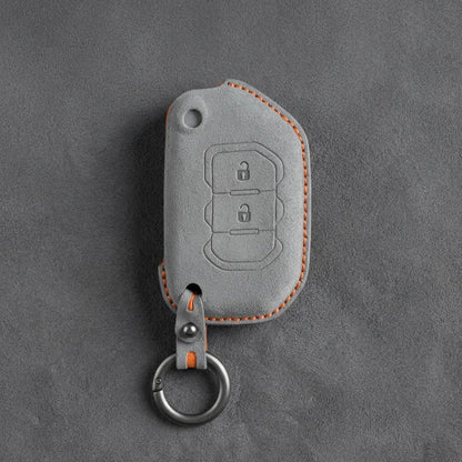 Jeep Hand-Stitched Alcantara Key Fob Cover – Rugged Flip Key 2-Button