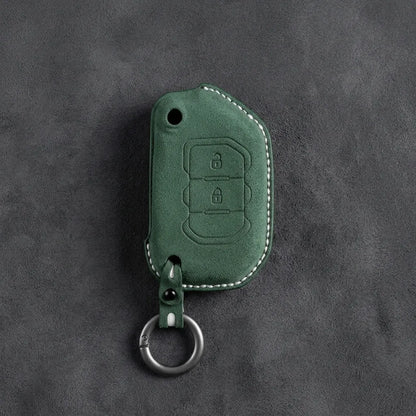 Jeep Hand-Stitched Alcantara Key Fob Cover – Rugged Flip Key 2-Button