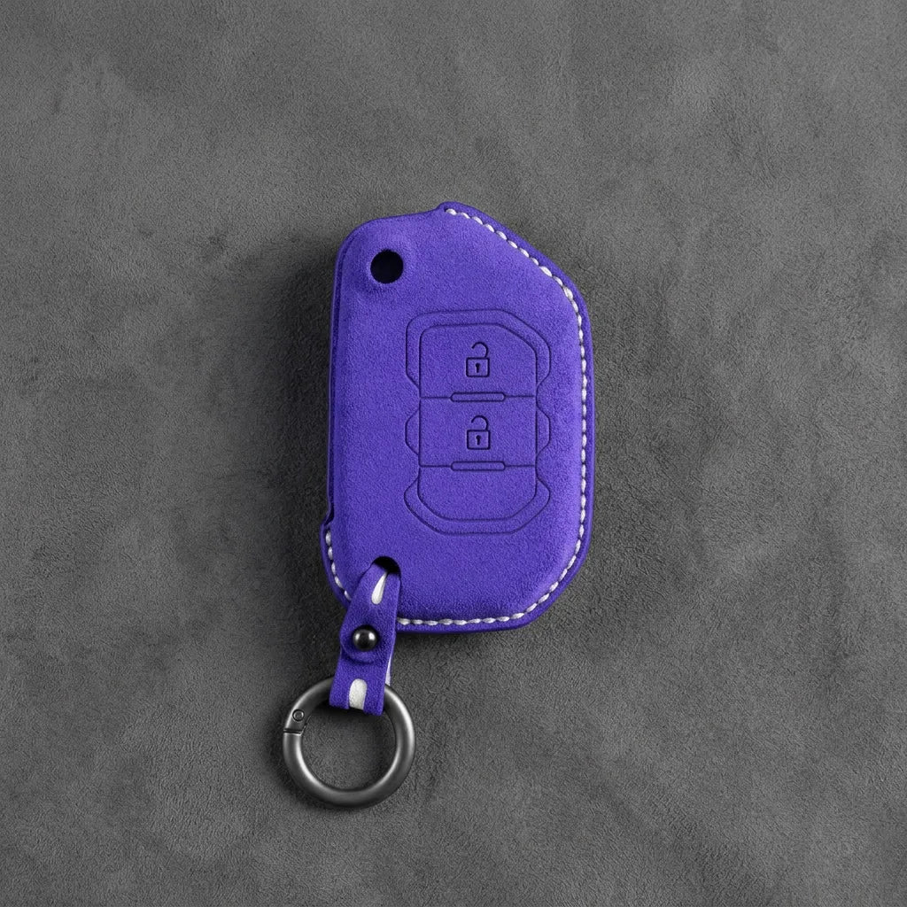 Jeep Hand-Stitched Alcantara Key Fob Cover – Rugged Flip Key 2-Button