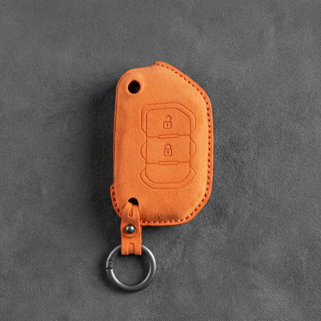Jeep Hand-Stitched Alcantara Key Fob Cover – Rugged Flip Key 2-Button
