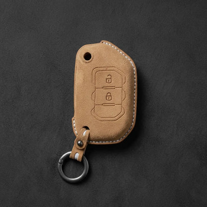 Jeep Hand-Stitched Alcantara Key Fob Cover – Rugged Flip Key 2-Button