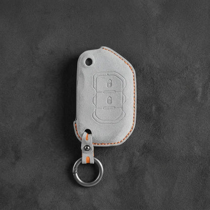 Jeep Hand-Stitched Alcantara Key Fob Cover – Rugged Flip Key 2-Button
