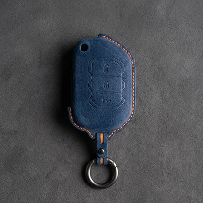Jeep Hand-Stitched Alcantara Key Fob Cover – Rugged Panic Flip Key