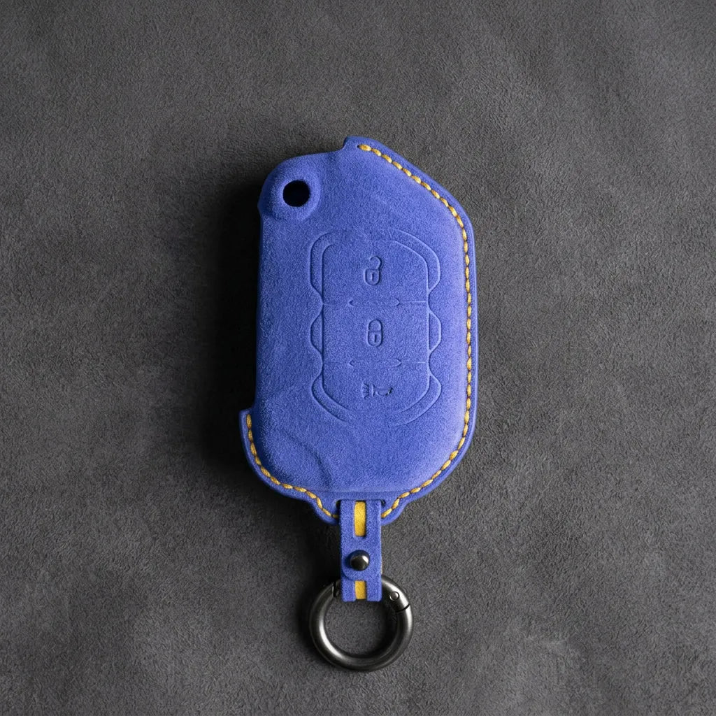 Jeep Hand-Stitched Alcantara Key Fob Cover – Rugged Panic Flip Key
