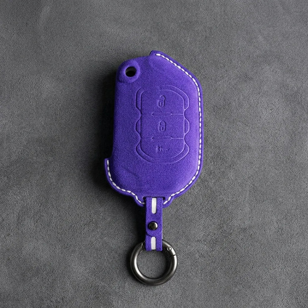 Jeep Hand-Stitched Alcantara Key Fob Cover – Rugged Panic Flip Key