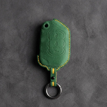 Jeep Hand-Stitched Alcantara Key Fob Cover – Rugged Panic Flip Key