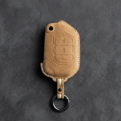 Jeep Hand-Stitched Alcantara Key Fob Cover – Rugged Panic Flip Key