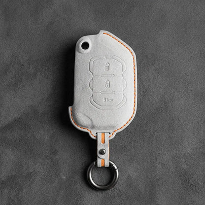 Jeep Hand-Stitched Alcantara Key Fob Cover – Rugged Panic Flip Key