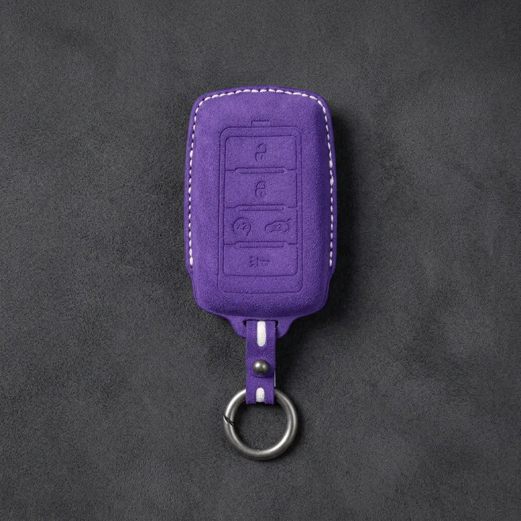 Jeep Hand-Stitched Alcantara Key Fob Cover – Vertical 5-Button Smart Key