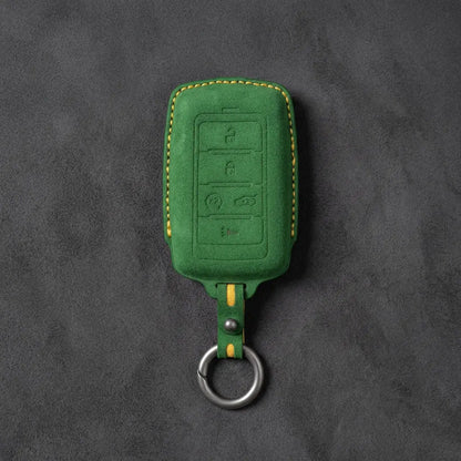 Jeep Hand-Stitched Alcantara Key Fob Cover – Vertical 5-Button Smart Key