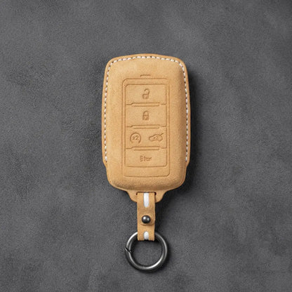 Jeep Hand-Stitched Alcantara Key Fob Cover – Vertical 5-Button Smart Key