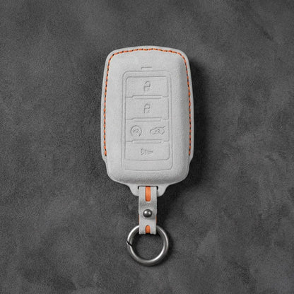 Jeep Hand-Stitched Alcantara Key Fob Cover – Vertical 5-Button Smart Key